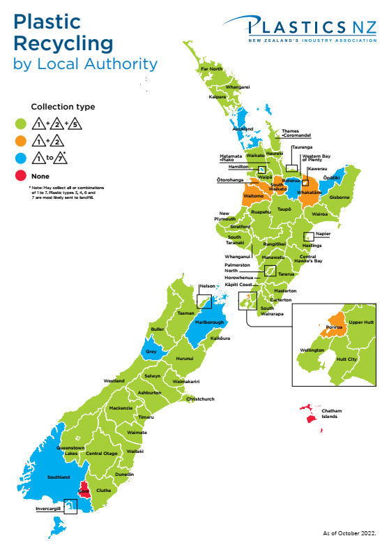 Recycling Map of NZ Oct 2022